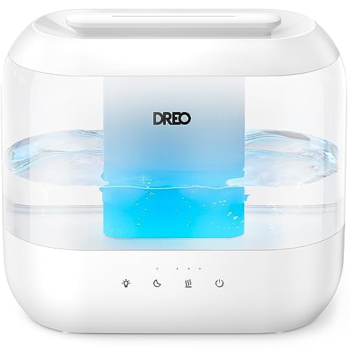 Dreo Humidifiers for Bedroom, Top Fill 4L Supersized Cool Mist Humidifier with Oil Diffuser and Nightlight, 32H Runtime, Quiet Ultrasonic Humidifiers for Home, Large Room, Baby Nursery and Plants