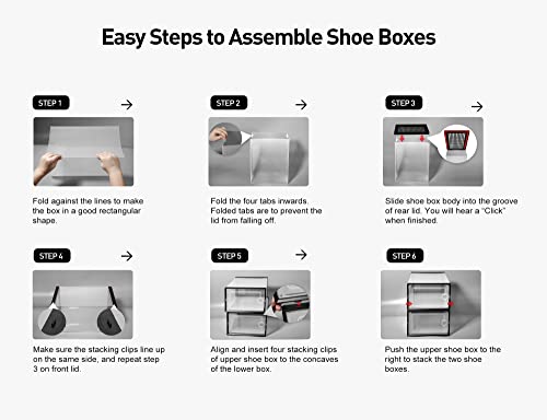 Kuject X-Large Shoe Storage Boxes Organizers for Closet 12 Pack, Clear Plastic Stackable Sneaker Containers for Entryway, Space Saving Shoe Rack Bin Holder