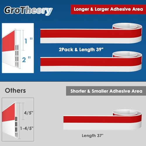 GroTheory 2 Pack Door Draft Stopper, Under Door Sweep for Exterior & Interior Doors, Weather Stripping Door Seal, Garage Window Blocker Noise Cold Air Insulation, Draft Guard White 2" W x 39" L