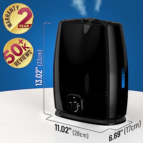 Everlasting Comfort Air Humidifiers for Bedroom - 50-Hour Continuous Use - Relieve Allergies, Sinuses, Congestion, Dry Skin - Ultrasonic Cool Mist Humidifiers for Home - Large Air Humidifier for Room