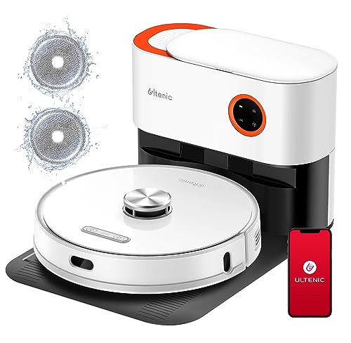 Ultenic T10 Pro Robot Vacuum and Mop Combo, Robotic Vacuums Self Emptying with 3000Pa, Rotating Mop Cleaning, LiDAR Navigation, 200Min Runtime, App and Alexa Connected, Carpet Detection