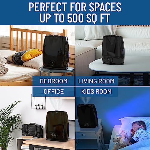 Everlasting Comfort Air Humidifiers for Bedroom - 50-Hour Continuous Use - Relieve Allergies, Sinuses, Congestion, Dry Skin - Ultrasonic Cool Mist Humidifiers for Home - Large Air Humidifier for Room