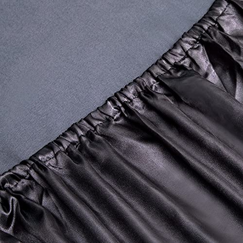 Vonty Satin Sheets Full Size Silky Soft Satin Bed Sheets Black Satin Sheet Set, 1 Deep Pocket Fitted Sheet + 1 Flat Sheet + 2 Pillowcases