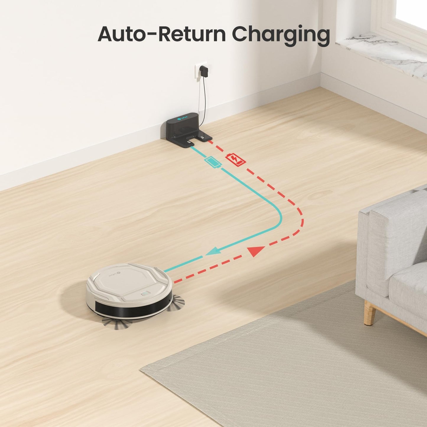 Lefant M210 Pro Robot Vacuum, Tangle-Free 2200Pa Strong Suction, 120 Mins Runtime, Slim,Quiet, Self-Charging Wi-Fi/APP Remote Connected Robotic Vacuum Cleaner, Ideal for Pet Hair, Hard Floors