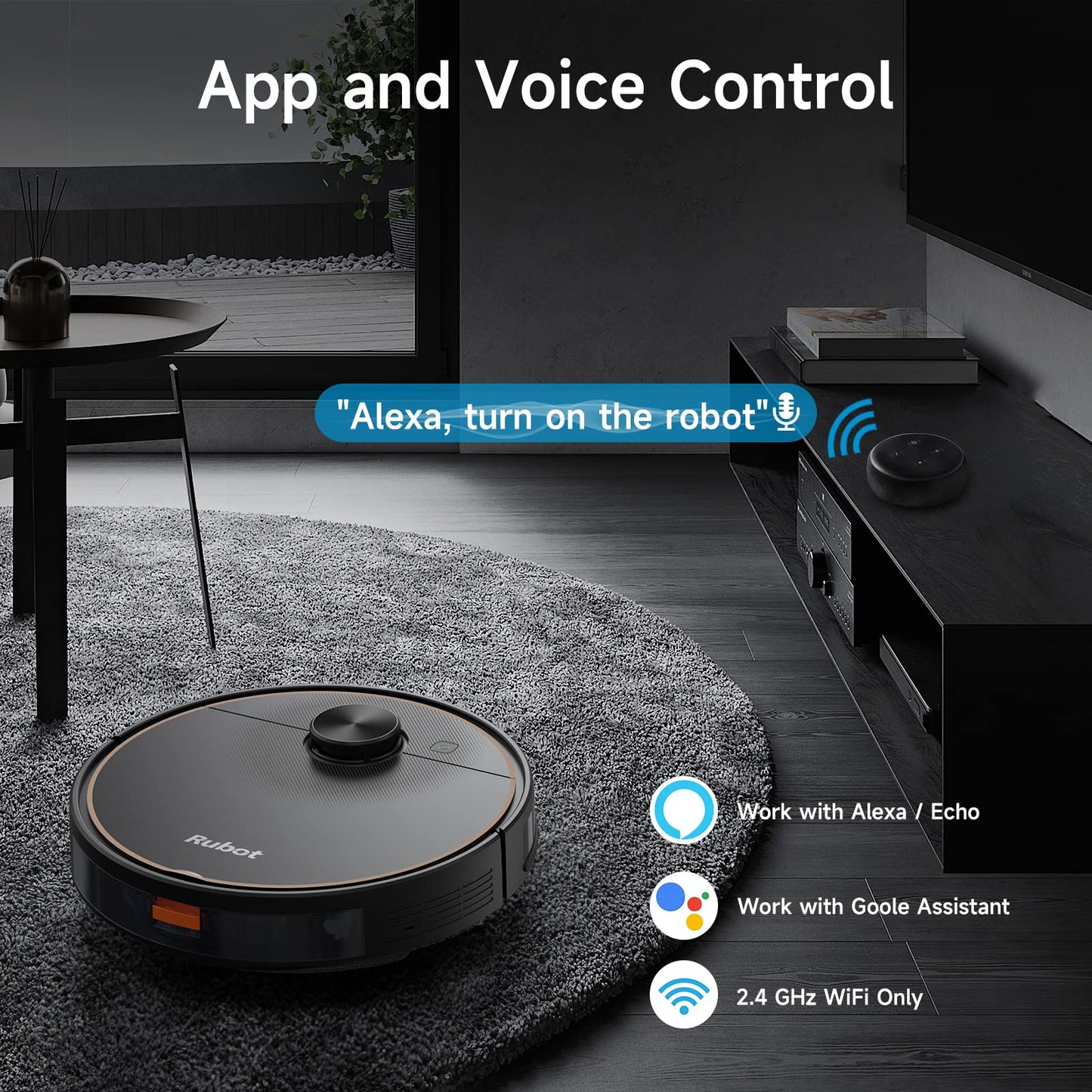 RUBOT Robot Vacuum and Mop Combo, Robot Vacuum Cleaner 4500Pa Strong Suction 2-in-1 with Lidar Navigation 200min Runtime, Multi-Floor Mapping, No-go Zone, Compatible Alexa Voice, for Carpet Hard Floor