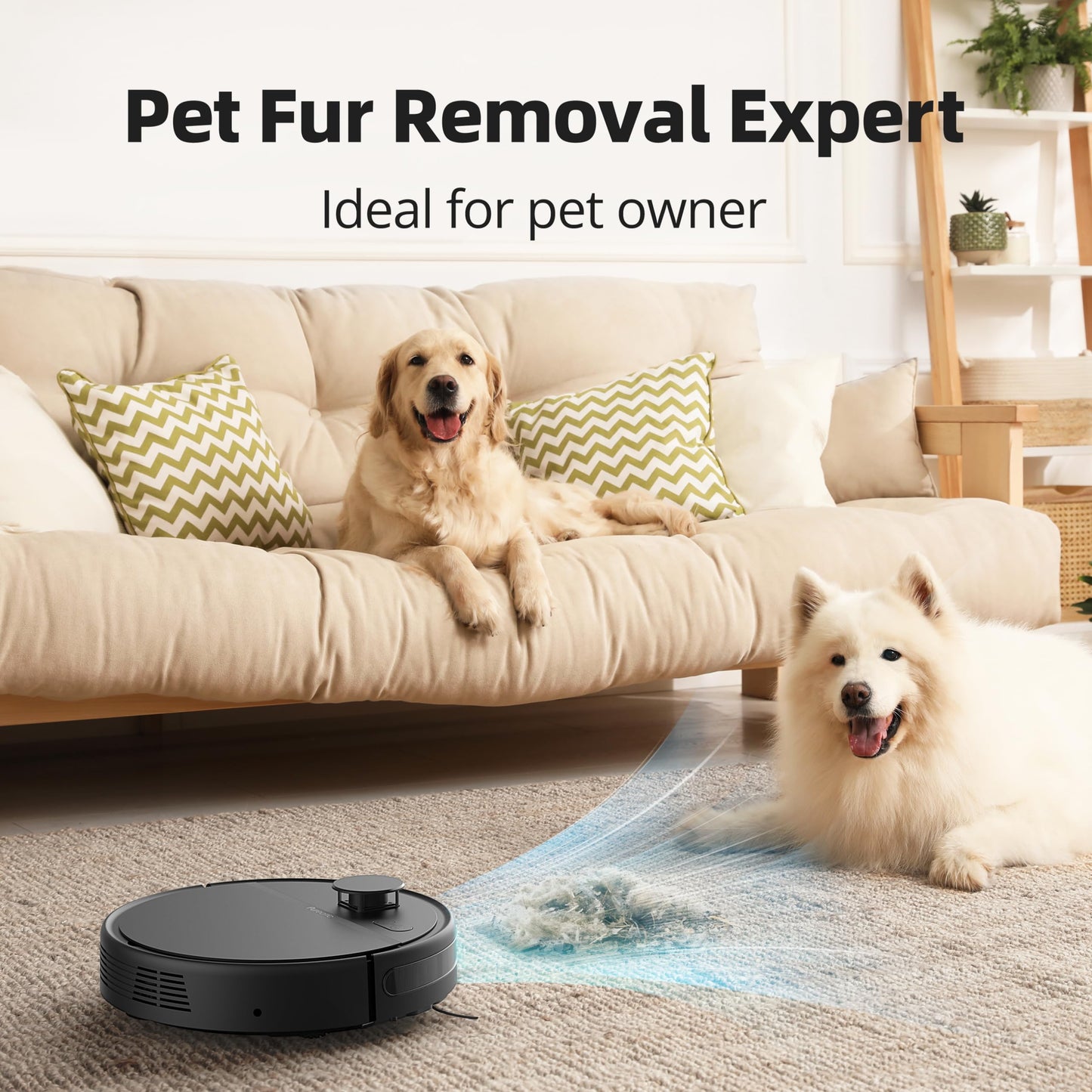 Pureatic N5 Robot Vacuum Cleaner, LiDar Navigation, 3000Pa Strong Suction, 200Mins Max, Quite, Smart Mapping, Wi-Fi/App/Alexa Control, Ideal for Pet Hair Hard Floors & Carpet